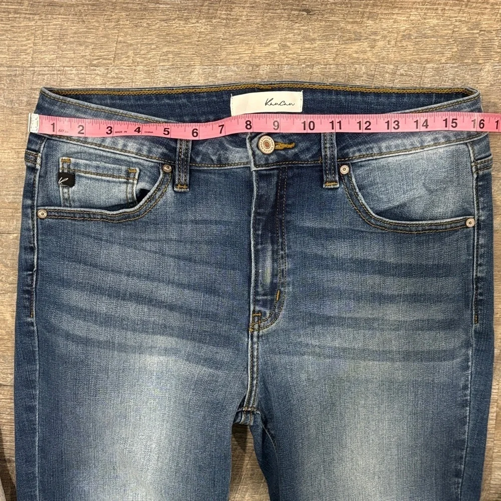 KanCan High Rise Skinny Ankle Jeans Ratana Fringe Hem Distressed Size 13/30 NWOT